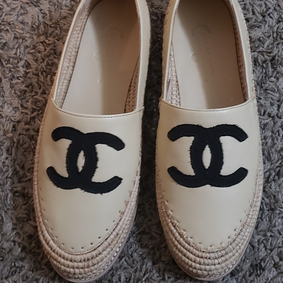 chanel grosgrain espadrilles